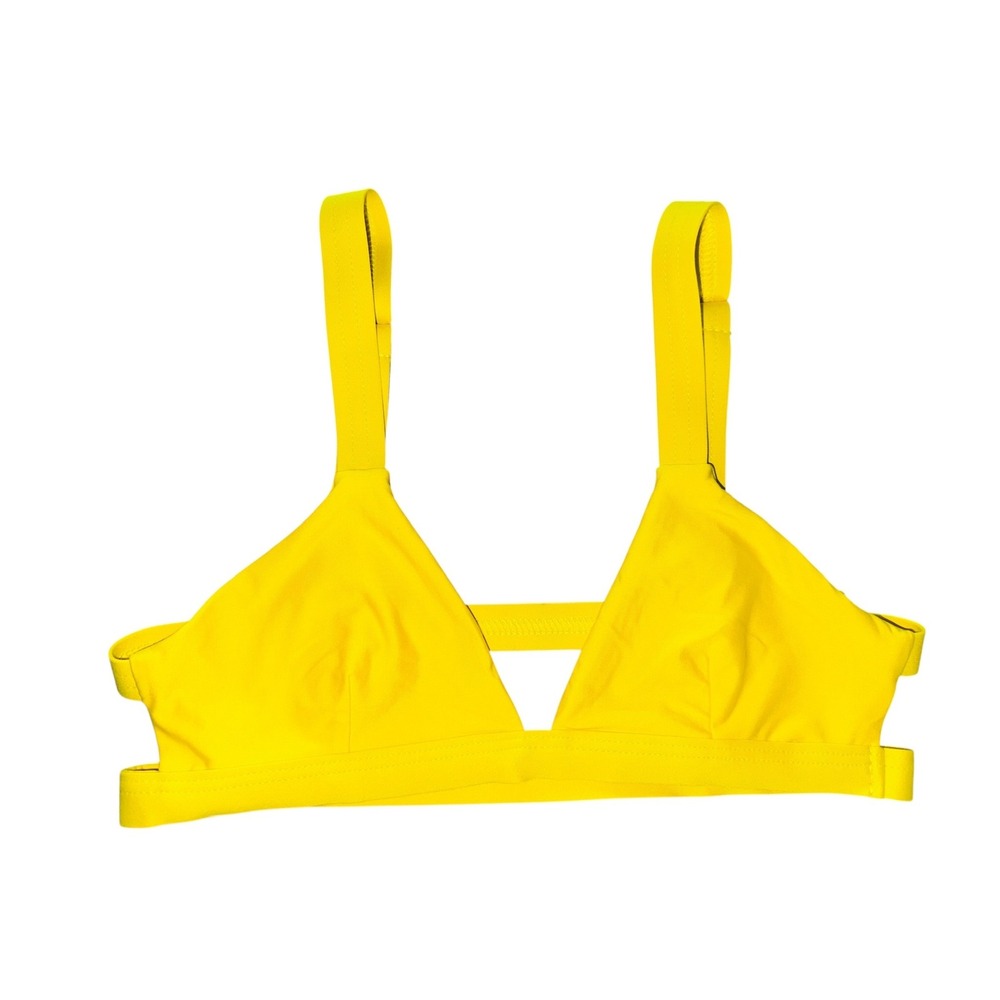 VYB Yellow Triangle Bikini Top Cutout Straps Swim Beach Summer Vacation XS Small